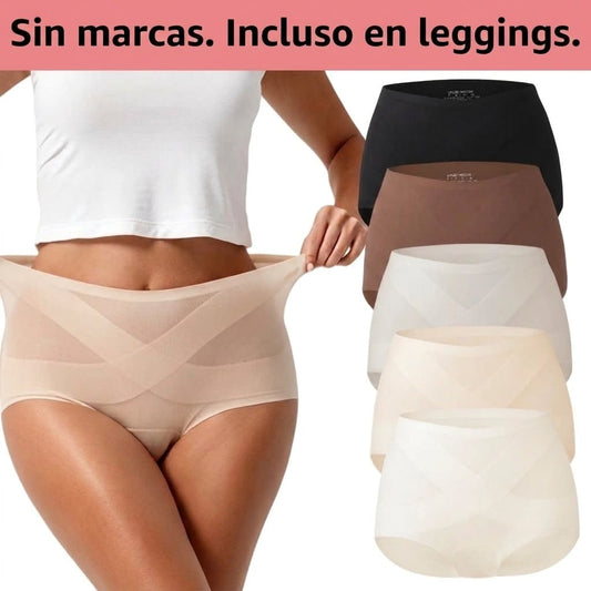 Belloamour™ Pantaletas Clásicas Sin Costuras, Talle Alto, Cobertura Total